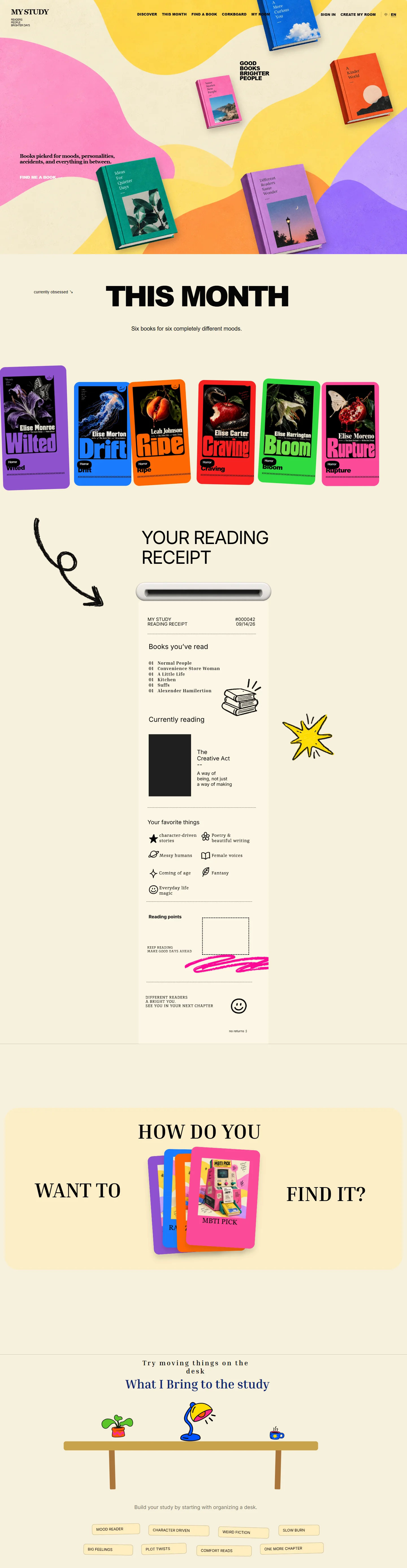 My study, Home page